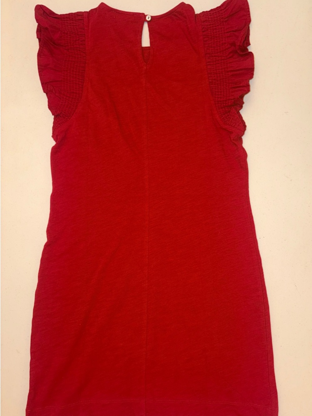 NWT NATION Los Angeles Red Cotton Ruffle Sleeve Mini Dress Size M - Picture 2 of 12